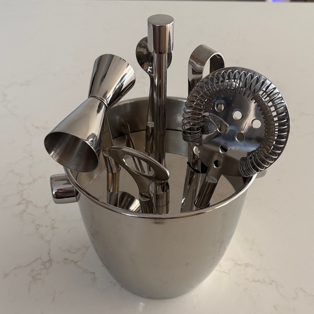 Crate & Barrel Stainless Steel Bar Tool Set